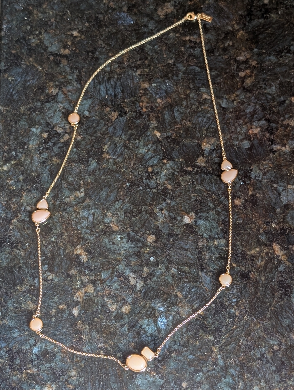 Kate Spade Necklace With Gemstones (Tear-Drop And Round Shapes), Long Gold